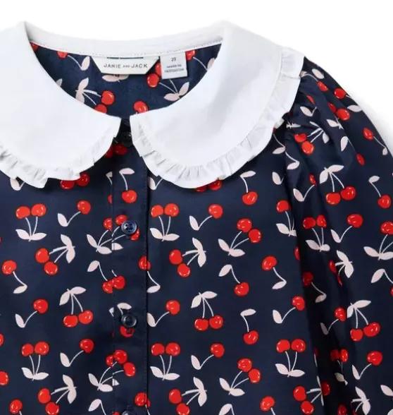 Cherry Collared Top