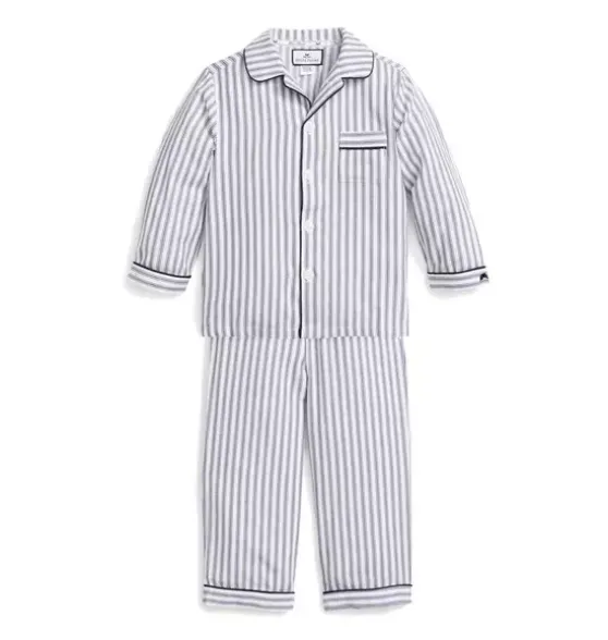 Children's Pajama Set in Navy French Ticking