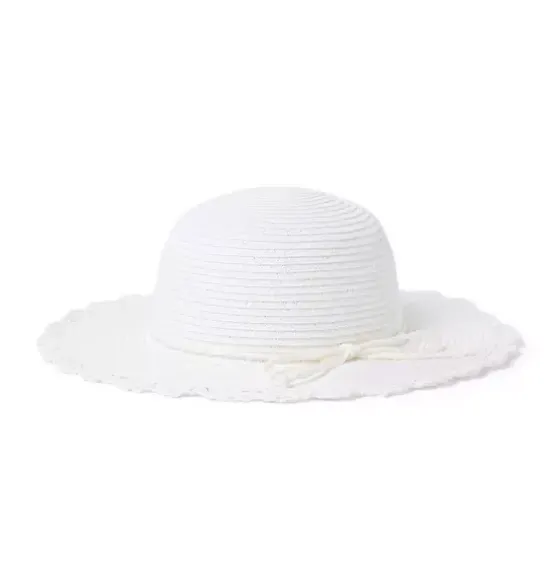 Crochet Brim Straw Sun Hat