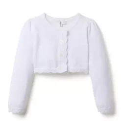 Crochet Trim Cropped Cardigan