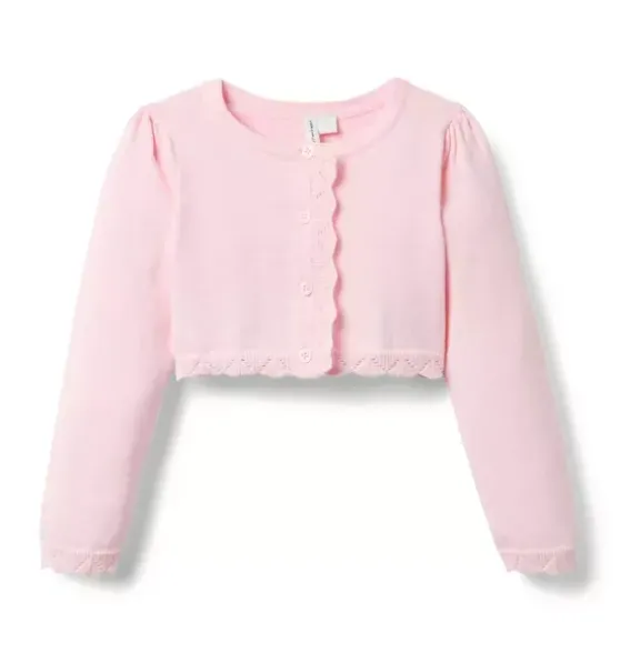 Crochet Trim Cropped Cardigan