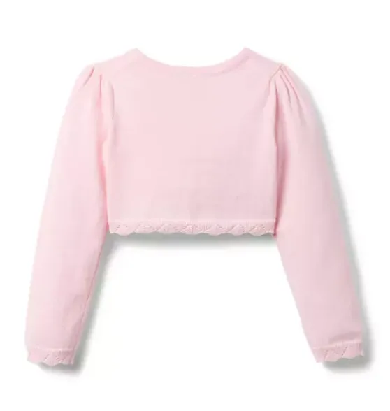 Crochet Trim Cropped Cardigan