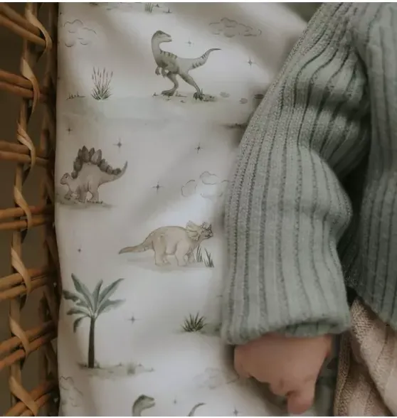 Dino Dreams Crib Sheet - Sage