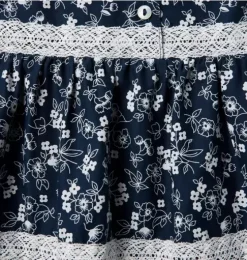 Ditsy Floral Lace Trim Dress