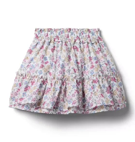 Ditsy Floral Tiered Smocked Skirt
