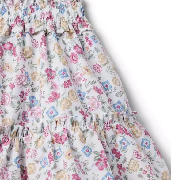 Ditsy Floral Tiered Smocked Skirt