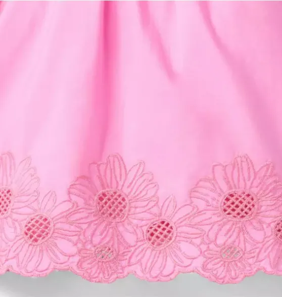 Embroidered Floral Hem Top