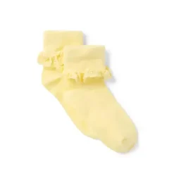 Eyelet Ruffle Sock