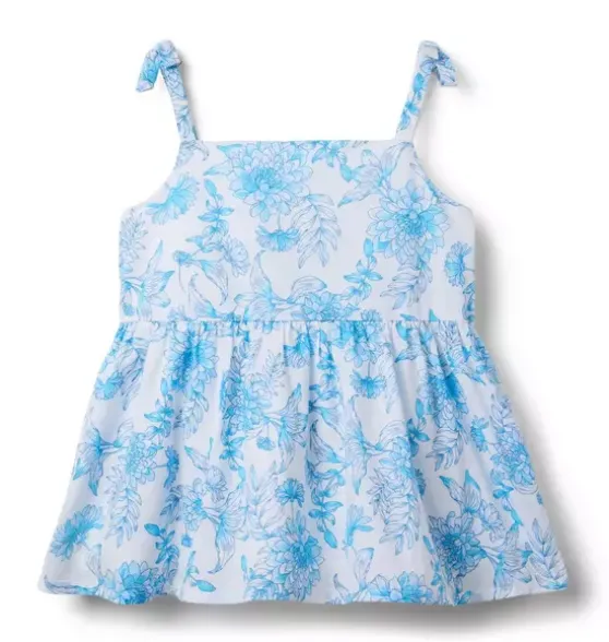 Floral Bow Strap Top