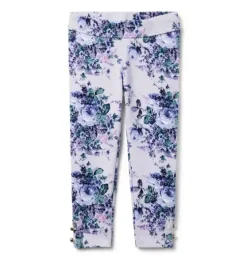 Floral Button Cuff Ponte Pant