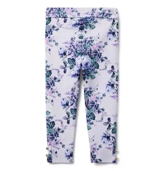 Floral Button Cuff Ponte Pant