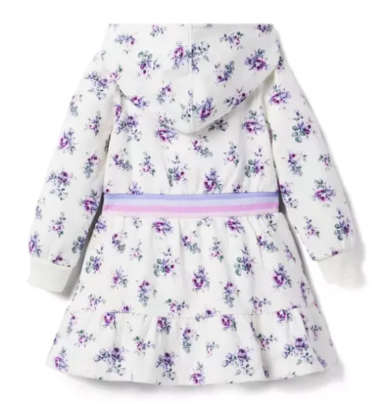Floral Hooded Fleece Dress