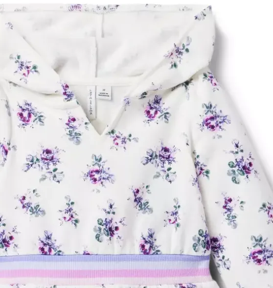 Floral Hooded Fleece Dress