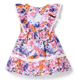 Floral Lace Trim Dress