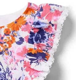 Floral Lace Trim Dress