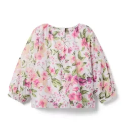 Floral Pintuck Top