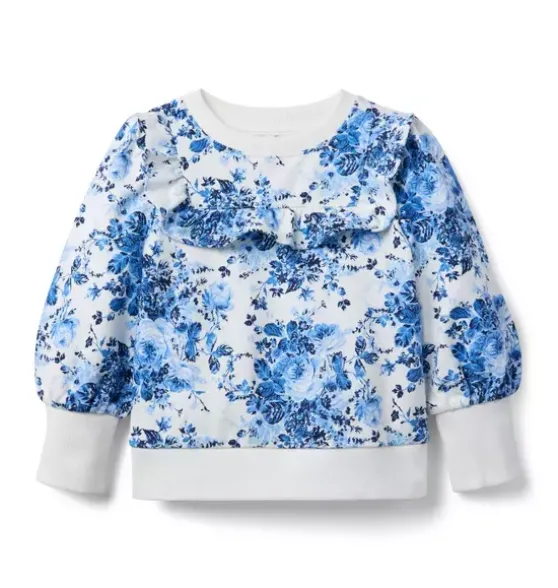 Floral Ruffle Sweatshirt