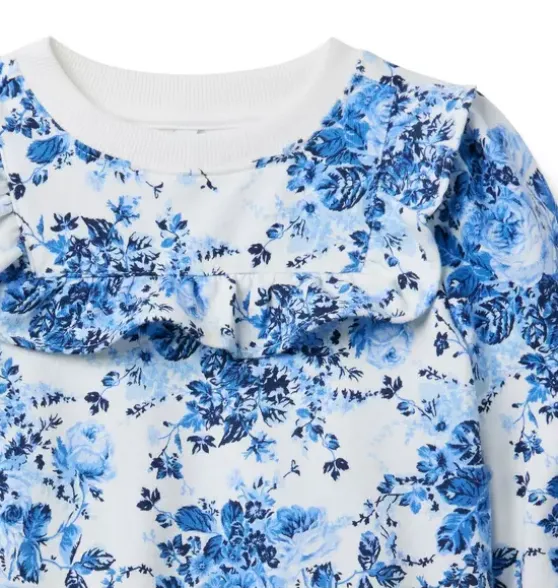 Floral Ruffle Sweatshirt