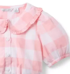Gingham Peplum Top