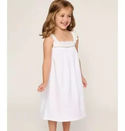 Girl's Twill Esme Nightgown in White
