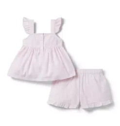 Good Night Ruffle Pajama In Stripe