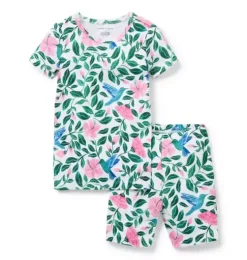 Good Night Short Pajama In Hummingbird Hibiscus