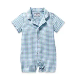 Infants Twill Summer Romper in Spring Gingham