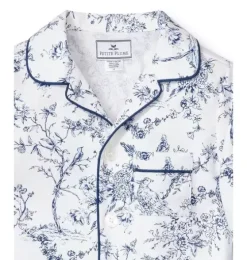 Kid's Twill Pajama Set in Blue Timeless Toile