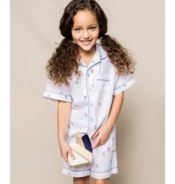 Kid's Twill Short Pajama Set in Bateau