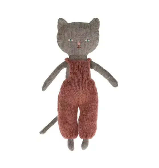 Kitten in Overalls - Grey