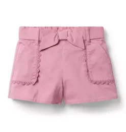 Lace Trim Canvas Short