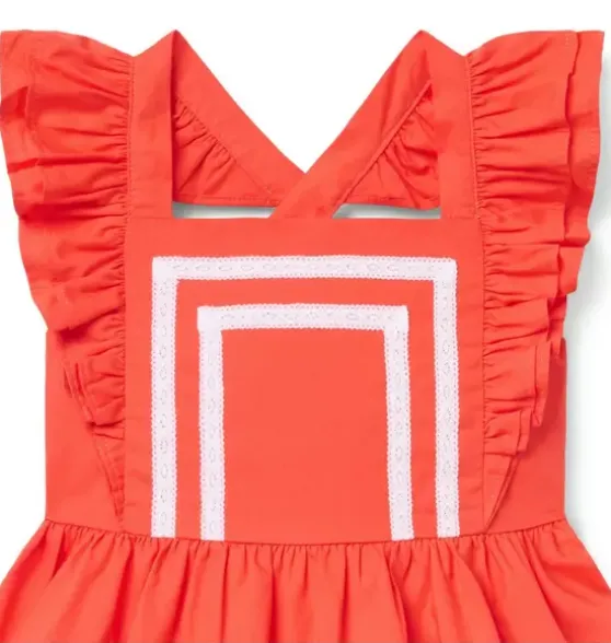 Lace Trim Flutter Sleeve Dress