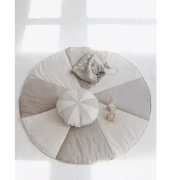 &ldquo;Cream Candy&rdquo; Round Patchwork Mat