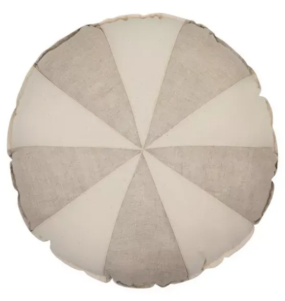 “Cream Circus” Round Patchwork Pillow