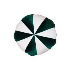 &ldquo;Green Circus&rdquo; Round Patchwork Pillow
