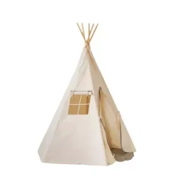 &ldquo;Grey Pompoms&rdquo; Teepee with Pompoms and Round Mat Set