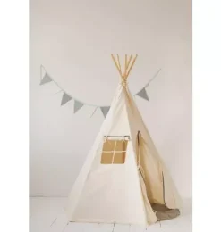 &ldquo;Grey Pompoms&rdquo; Teepee Tent with Pompoms