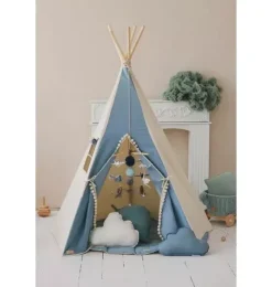 &ldquo;Jeans&rdquo; Teepee Tent with Pompoms