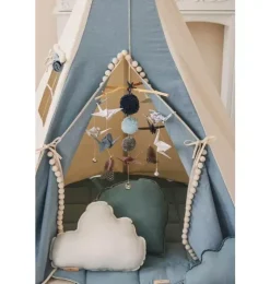 &ldquo;Jeans&rdquo; Teepee Tent with Pompoms
