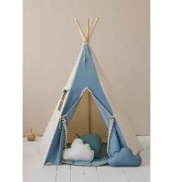 &ldquo;Jeans&rdquo; Teepee Tent with Pompoms