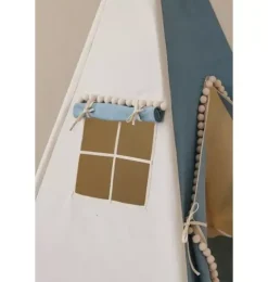 &ldquo;Jeans&rdquo; Teepee with Pompoms and Round Mat Set