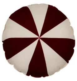 &ldquo;Red Circus&rdquo; Round Patchwork Pillow