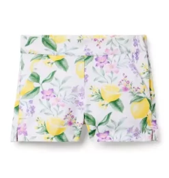 Lemon Floral Canvas Short