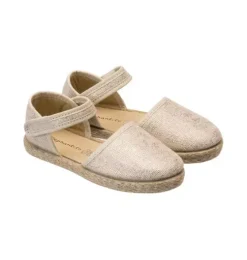 Linen Classic Espadrille Metallic White