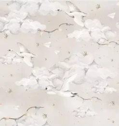 Magic Swans Beige Wallpaper