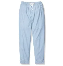 Men's Twill Pajama Pants in French Blue Seersucker