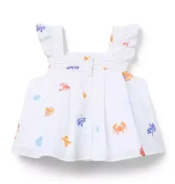 Ocean Icon Flutter Sleeve Top