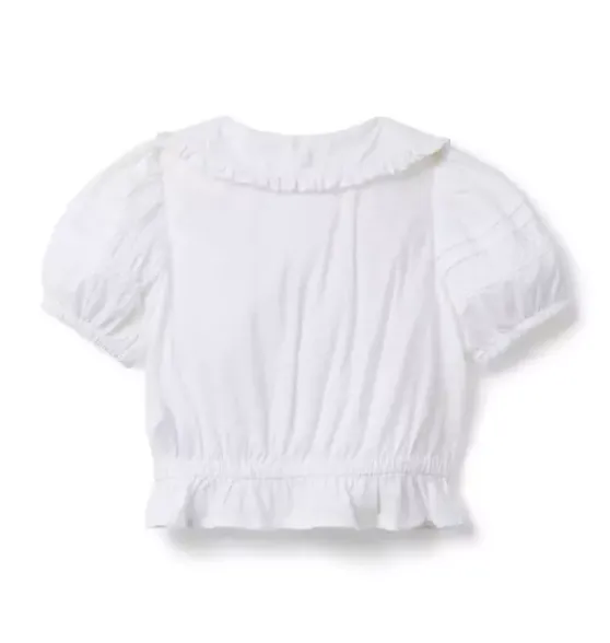 Pintuck Lace Trim Top