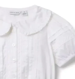 Pintuck Lace Trim Top