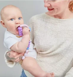 Plum Arch Ring Teether + Clip Set